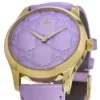 ya1264098_5f63c50e1c3a7 Gucci G Timeless Quartz Lilac Dial Lilac Leather Strap Watch For Women - YA1264098