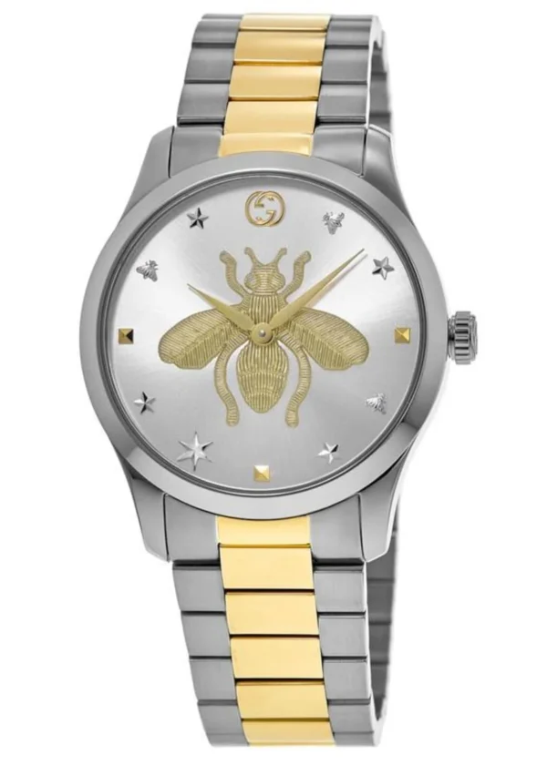 ya1264131_1600792817 Gucci G Timeless Silver Dial Two Tone Steel Strap Watch For Women - YA1264131