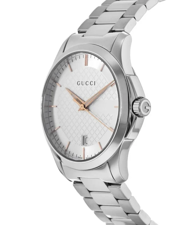 Gucci G Timeless Silver Dial Silver Steel Strap Unisex Watch - YA126442