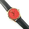 ya126464-2-796421 Gucci G Timeless Coral Red Dial Black Leather Strap Watch For Men - YA126464