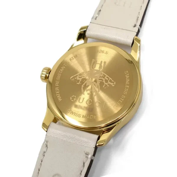 ya1265009c Gucci G Timeless Quartz Red & Green Dial Beige Leather Strap Watch For Women - YA1265009