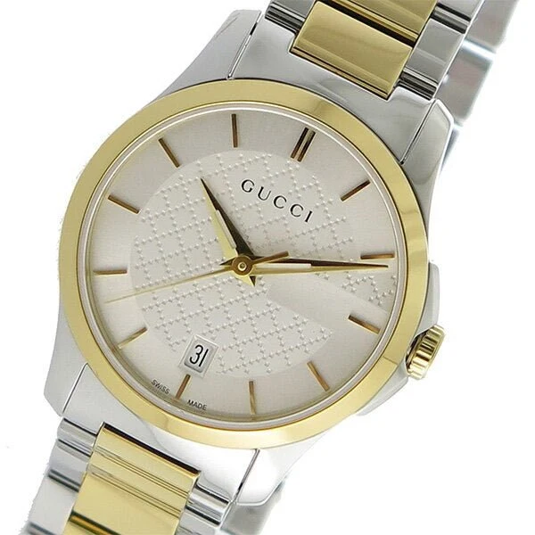 ya126563-1-221774 Gucci G Timeless Silver Dial Two Tone Steel Strap Watch For Men - YA126474