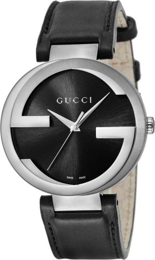 ya133205-gucci-original-imaemxn3paune2te-854053_fad6a064-f783-4c6b-a549-8b025aabb10e Gucci Interlocking G Iconic Black Dial Black Leather Strap Watch For Men - YA133205
