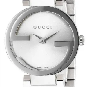 Gucci G Interlocking Silver Dial Silver Steel Strap Watch For Women - YA133503