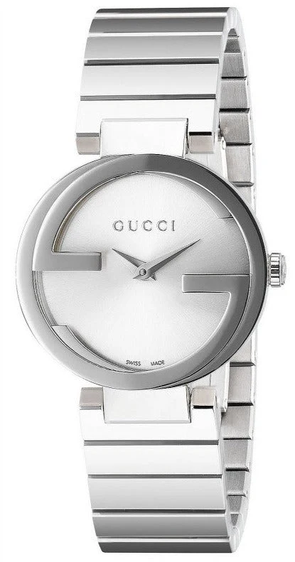 ya133503-gucci-800x800_c6ff93d8-4f66-4fc7-a873-f090209368a1 Gucci G Interlocking Silver Dial Silver Steel Strap Watch For Women - YA133503