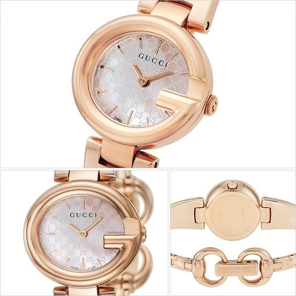 ya134512_2 Gucci Guccisima Quartz Mother of Pearl White Dial Rose Gold Steel Strap Watch for Women - YA134512