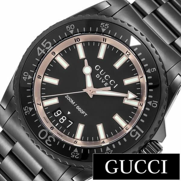 ya136213_3e51fe92-f455-43a0-837d-3f01ab272859 Gucci Dive Quartz Black Dial Black Steel Strap Watch For Men - YA136213