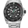 Gucci Dive Snake Black Dial Silver Steel Strap Watch For Men - YA136218