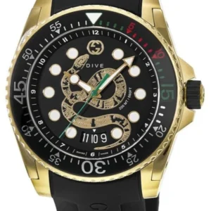 ya136219_1595346697 Gucci Dive Quartz Black Dial Black Rubber Strap Watch For Men - YA136219