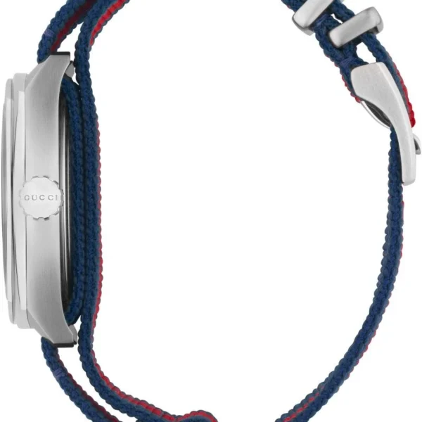 ya142304_003-1475570703-1826-715828_2821443a-af64-4898-8cf9-576be1b8d5cb Gucci GG2570 Quartz Blue Dial Blue & Red Nylon Strap Watch For Men - YA142304
