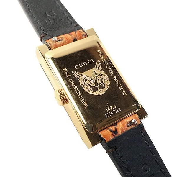 ya147402-3-472270 Gucci G-Frame Mother of Pearl Dial Brown Leather Snakeskin Strap Watch For Women - YA147402