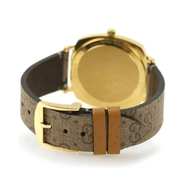 ya157420_4_f313316f-c505-4230-ac7c-bb7d2ee99342 Gucci Grip Disney Mickey Mouse Gold Dial Brown Leather Strap Watch For Women - YA157420