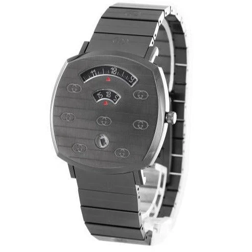 Gucci Grip Quartz Grey Dial Grey Steel Strap Watch For Men - YA157429