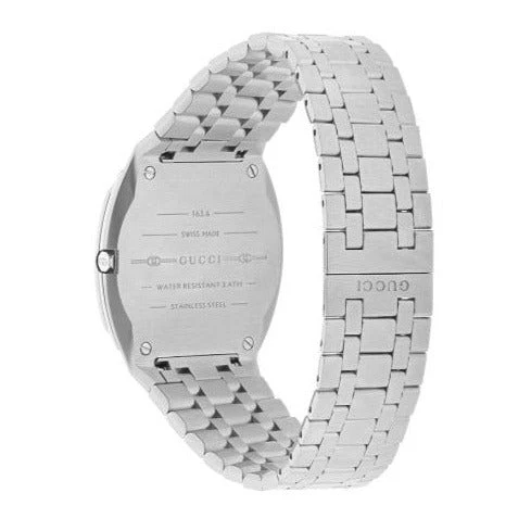 ya163407-a_1 Gucci 25H Quartz Silver Dial Silver Steel Strap Unisex Watch - YA163407