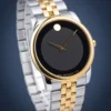Movado Museum Classic Black Dial Two Tone Steel Strap Watch For Men - 606899